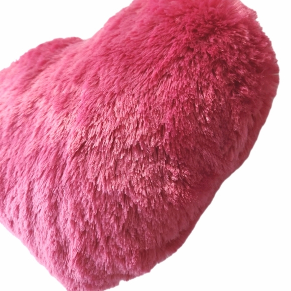 Valentine's Day Plush Heart-Shaped Pink Pillow, La Vie En Rose - Picture 2 of 5